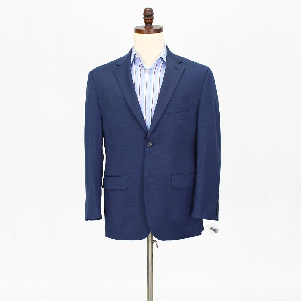 Kenneth Cole 40S Blue Solid 2-Button Sport Coat Blazer Jacket T713